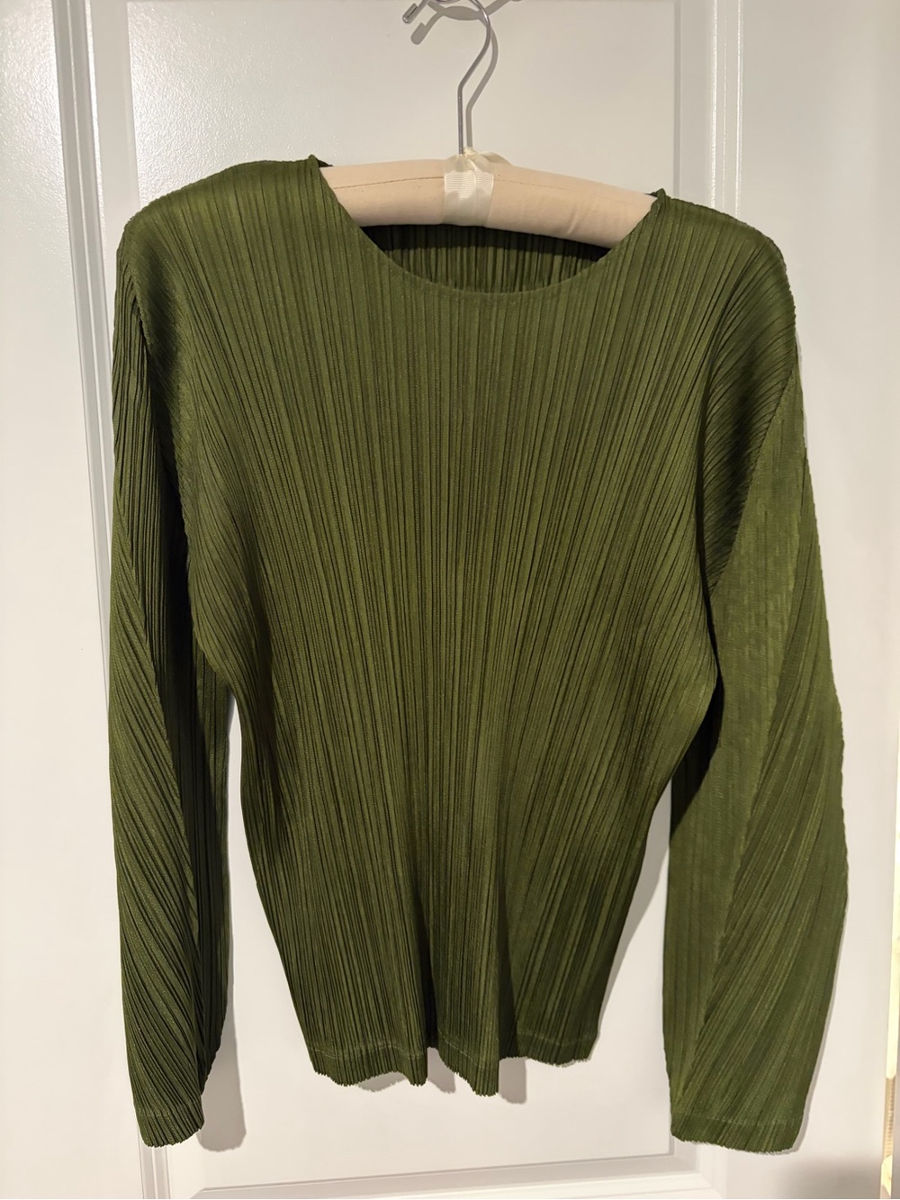 Issey Miyake Pleats Please Long Sleeve Top in Green